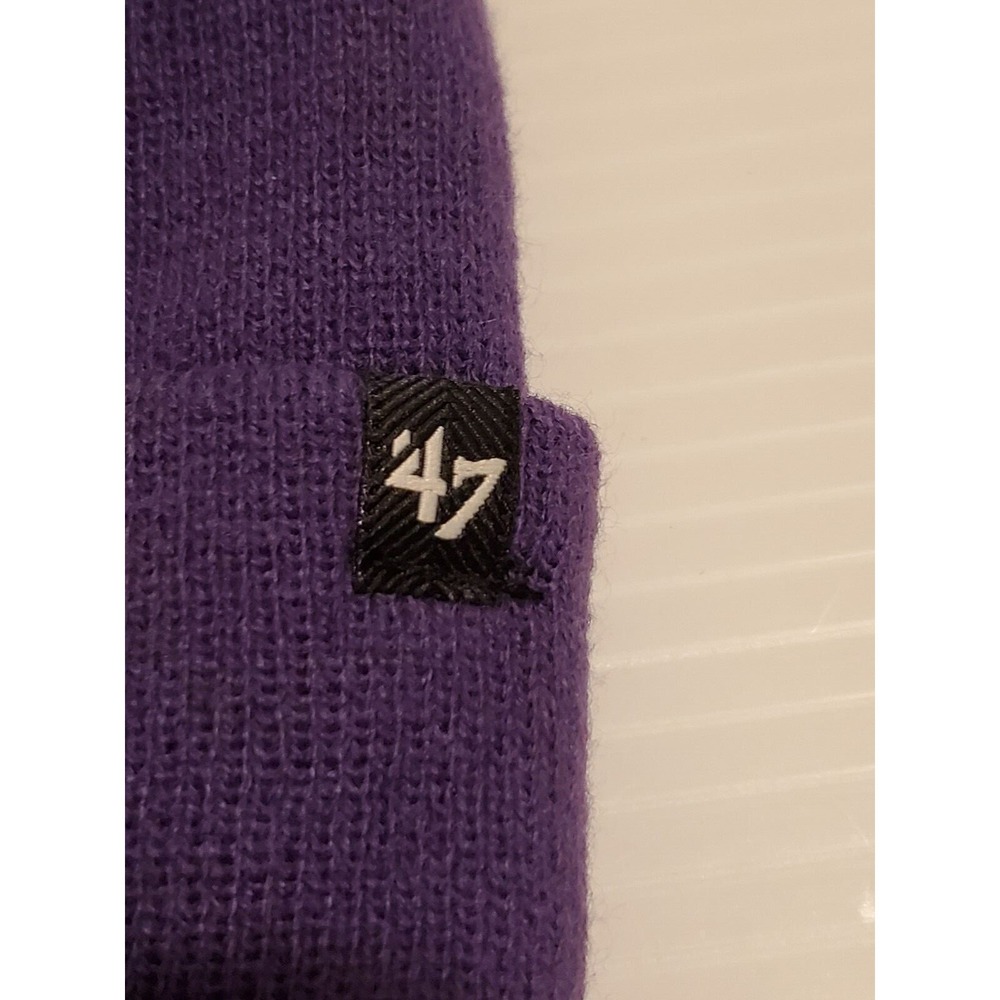 Unisex Clemson University 47 Brand Raised Cuff Knit Cap Purple Orange Logo OSFA - Picture 3 of 5